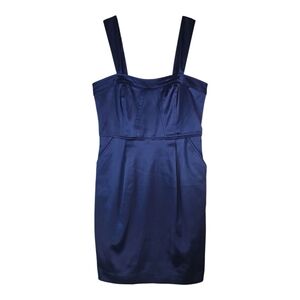 Express Royal Blue Satin Corset Style Sheath Dress Size 2